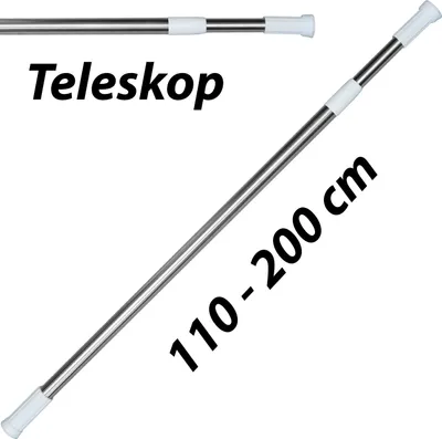 Produktbild von MSV Teleskop Duschstange Duschvorhangstange, Teleskopstange Verstellbereich 110 - 200 cm Edelstahl