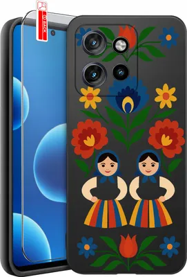Immagine prodotto di ETUI do Motorola Moto Edge 50 Neo MOTYWY LUDOWE TRADYCJA WZORY + SZKŁO 9H