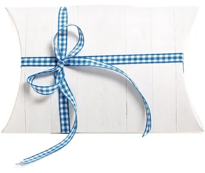 Immagine prodotto di 20 pezzi scatola regalo bianca scatola di cartone scatola regalo bianca 14,5 x 10,5 + 3 cm + 20 nastro blu bianco a scacchi confezione per regali bambini Capodanno compleanno matrimonio