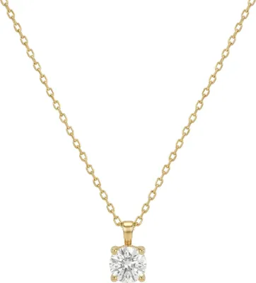 Produktbild von 375 Echtgold Kette Solitär Zirkonia Anhänger Damen