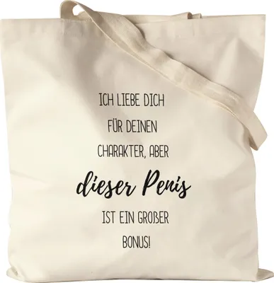 Produktbild von Ich liebe dich für deinen Charakter aber dieser Penis Pimmel Jutebeutel - Liebe Valentinstag Jahrestag Witzig