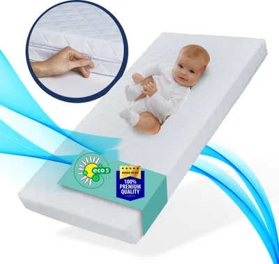 Obrázek produktu pro Dětská matrace SMART Dětská matrace se snímatelným potahem, pratelná na 60 °C, do dětské postýlky nebo postýlky eco5 60x120 cm