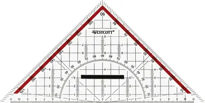 Produktbild von 1 Stk. Geodreieck 22 cm transparent abnehmbarer Griff Kunststoff Schule Dreieck