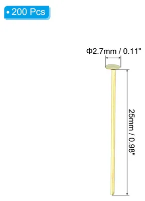 Produktbild von 0,98x0,11" Kupfer-Kronleuchter-Verbindungsstifte, 200 Stš¹ck Kronleuchter-Kristallclips zum Befestigen von Kristallteilen, Kronleuchter-Ersatzteile, Gold