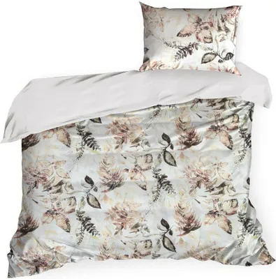 Image de Parure de lit ARINA 140x200 cm microfibre avec motif de feuilles