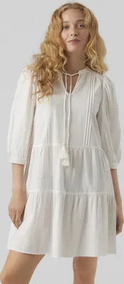 Image de Robe courte en crêpe avec cordon Robe midi à manches 3/4 | S