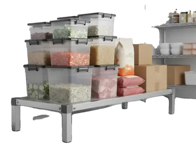 Zdjęcie produktu dla Półka aluminiowa, udźwig 454 kg, łatwy montaż, kolor: oliwkowy