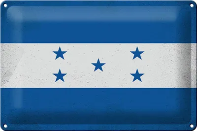 Produktbild von Blechschild Flagge Hondura 30x20cm Flag of Honduras Vintage