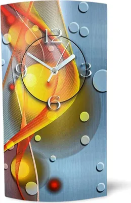 Immagine prodotto di Orologio da parete astratto giallo arancione verticale di design Orologio da parete moderno di design silenzioso senza ticchettio dixtime 3D-0049