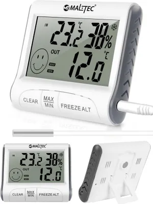 Produktbild von MalTec Funk-Wetterstation Daily900M Thermometer Hygrometer LCD Sensor Funkfühler Alarm