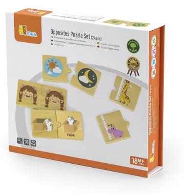 Productafbeelding van Viga Toys Puzzelset: Tegenstellingen