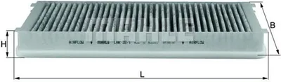 Produktbild von MAHLE Innenraumfilter LAK 32/1 Pollenfilter für PORSCHE BOXSTER (986) Aktivkohle