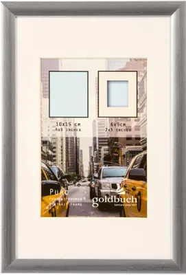 Image de Cadre photo en plastique, finition argent mat, dimensions 10x15 cm, gamme Goldbuch Puro