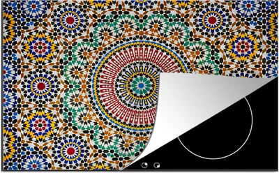 Produktbild von KitchenYeah© Herdabdeckplatte Ansicht eines marokkanischen Mosaiks von oben , 78x52cm, Küche Deko, Glaskeramikkochfeld Herdabdeckung, Abdeckplatte fùr Kochfeld