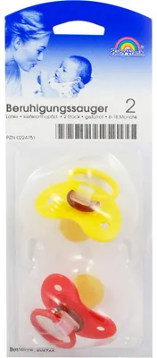 Produktbild von Sauger- Beruhig.Kieferorth.Latex 6-18Mon.gelb/rot, 2 St