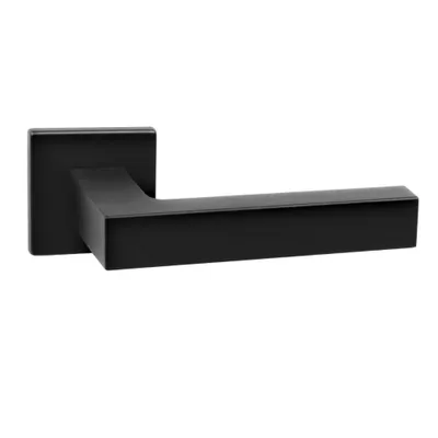 Produktbild von DOMINO Türgriff Drückergarnitur | Türklinke für Zimmertür, Bürotür, Kellertür & Innentür | Türbeschläge aus Znal | Bronze Türdrückergarnitur| YORK-QR BLACK