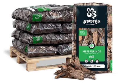 Produktbild von Galamio Rindenmulch Kiefer Deko 60l x 12 Sack 720l 12er Palette