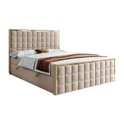 Produktbild von Kontinentalbett ISADORA II GOLD mit Bettkasten, 160x200, Royal Velvet 170