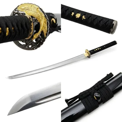 Produktbild von Katana R359 aus 1095 Kohlenstoffstahl handgeschmiedet mit dekorativer Tsuba