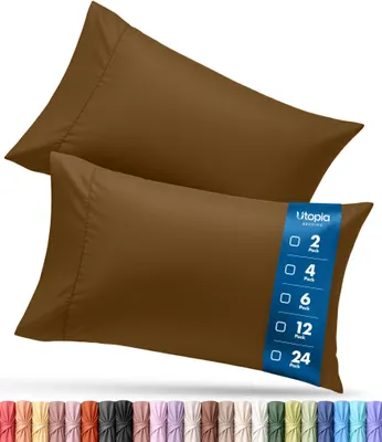 Zdjęcie produktu dla Utopia Bedding, poszewki na poduszki, rozmiar Queen – zestaw 2 sztuki – zapięcie hotelowe – miękkie, szczotkowane