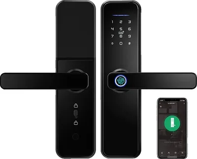 Obrázok produktu pre Inteligentný biometrický zámok dverí, prístup cez aplikáciu WiFi, odolná hliníková zliatina, 180 5050
