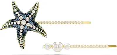 Image de Swarovski Idyllia Haarnadel, Set (2), Kristallperlen, Seestern, Mehrfarbig, Goldlegierungsschicht 5686438