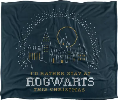 Produktbild von Harry Potter - Decke "I'd Ratyer Stay At Hogwarts", weihnachtliches Design TV18921 (Einheitsgröße) (Bunt)