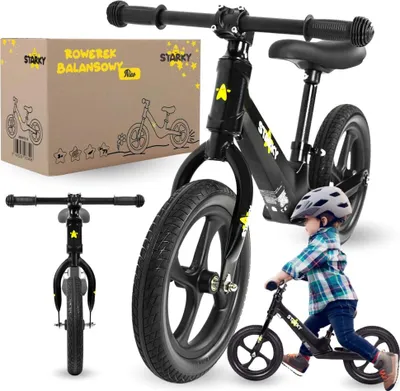 Produktbild von Schwarzes Laufrad, 12-Zoll-Räder, stabiler Rahmen, leichtes Kinderfahrrad