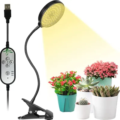 Immagine prodotto di Lampada per piante a luce solare a LED Luce per piante dimmerabile USB Luce per piante da appartamento con timer