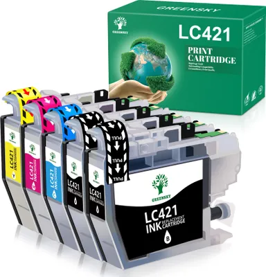 A set of ink cartridges and their packaging.