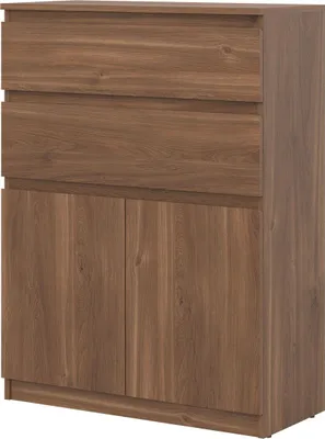 Productafbeelding van Kommode 75x105x35 cm REMI RM05 met 2 deuren en 2 lades. Woonkamerkast Castello eikenhout