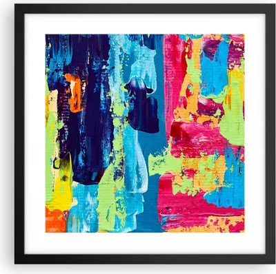 Produktbild von Gerahmtes Poster - Schwarzer Rahmen - Abstraktion Design Grafik - 40x40 cm - Wand Bild - Wanddeko - Wandbilder - Wandposter - Bilderrahmen - Bilder - Kunstdruck - Wandbild - P2BAC40x40-3131
