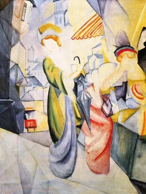 Obrázek produktu pro August Macke art print obrázek - Světlé ženy před kloboučnictvím, 1913 (80 x 60 cm)