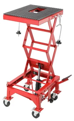 Immagine prodotto di Piattaforma di sollevamento per moto - Piattaforma a forbice idraulica - Portata 158 kg - Con 4 rotelle - Per moto, ATV, motocross