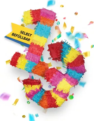 Produktbild von Piñata Zahl 13 für Party Deko Jubiläum Zahlen Pinata bunt Party Spaß Indoor Outdoor Geburtstag