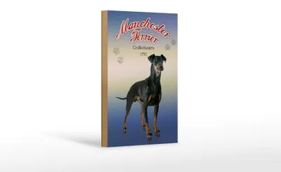 Produktbild von Holzschild Hund 12x18cm Manchester Terrier Großbritannien