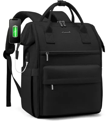 Produktbild von Schulrucksack Teenager Mädchen 17,3 Zoll Laptop Tasche Wasserdicht Reise Schwarz 47x33x19cm 28L