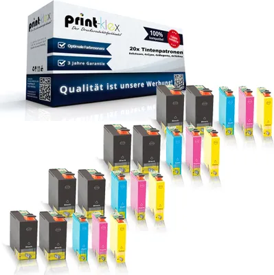 Produktbild von 20x Kompatible Tintenpatronen für Epson WorkForce Pro WF4735 DTWF WF4740 DTWF T3591 T3592 T3593 T3594 Black Cyan Magenta Yellow - Office Light Serie