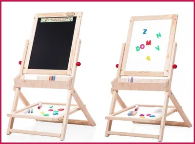 Produktbild von Schreibtafel aus Holz Natur OLAO 53x87x49 cm Kinderzimmer Deko