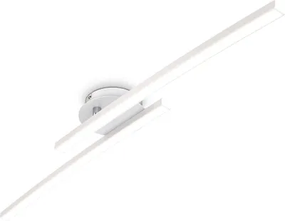 Image de B.K.Licht I Plafonnier 12W, blanc, 2 platines LED pivotantes, 3000K blanc chaud, 1100 lumen