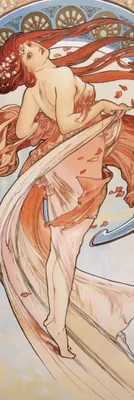 Obrázok produktu pre Alfons Mucha umelecký tlačový obraz - Tanec, 1898 (158 x 53 cm)