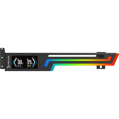 Produktbild von GAMEPOWER Heatsync ARGB Grafikkartenhalter mit 2,64 Zoll CPU/GPU Temperaturanzeige, Metall VGA-Halterung, 5V 3-Pin ARGB Sync, Schwarz