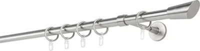 Produktbild von Gardinenstange Maß 20mm Rag 1-lauf Wand-Deckenträger 14cm Farbe: Edelstahl-Optik, Größe: 400cm