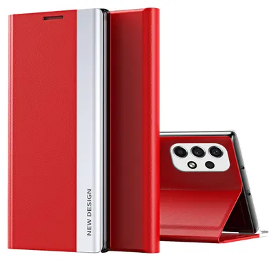 Immagine prodotto di Custodia Galaxy A33 5G, Custodia Flip Stand magnetica in Finto cuoio per Samsung Galaxy A33 5G Rosso