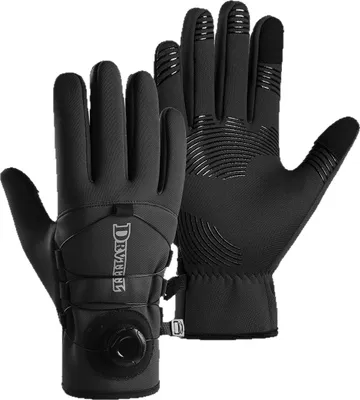 Immagine prodotto di INF Guanti invernali da ciclismo sportivo con manopola - Impermeabili, foderati in pile, compatibili con touchscreen Nero