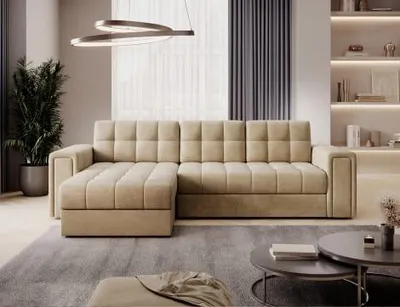Produktbild von ELTAP Ecksofa Blenvi in Braun mit Schlaffunktion und Bettkasten, L-Form