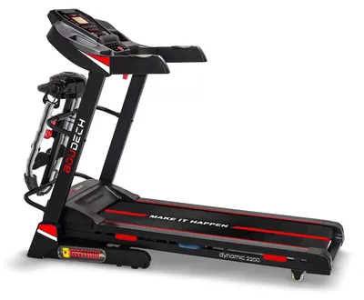 Immagine prodotto di BOUDECH DYNAMIC 2200 - Tapis Roulant Elettrico Pieghevole da 2200W con inclinazione automatica, sospensioni ammortizzate e sistema di autolubrificazione. Display LCD, supporto per ipad e bevande, connessione bluetooth, attacco MP3,  speakers incorporati, app system e cardiofrequenzimetro.