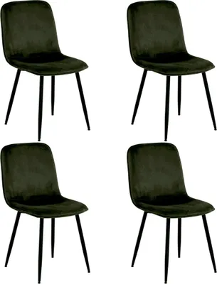 Obrázek produktu pro Sametová jídelní židle Smuk Aedion Green - 4 kusy