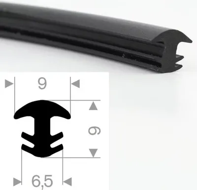 Produktbild von ESTP16 - EPDM Vollgummi Zargenprofil, Einsteckprofil, Pilzprofil,Containergummi