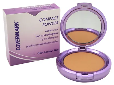 Produktbild von COVERMARK Compact Oily 4, 10g, ölige Haut, Alle Hauttöne, Beige, Palette, Gepresstes Puder, Matte, Glättend